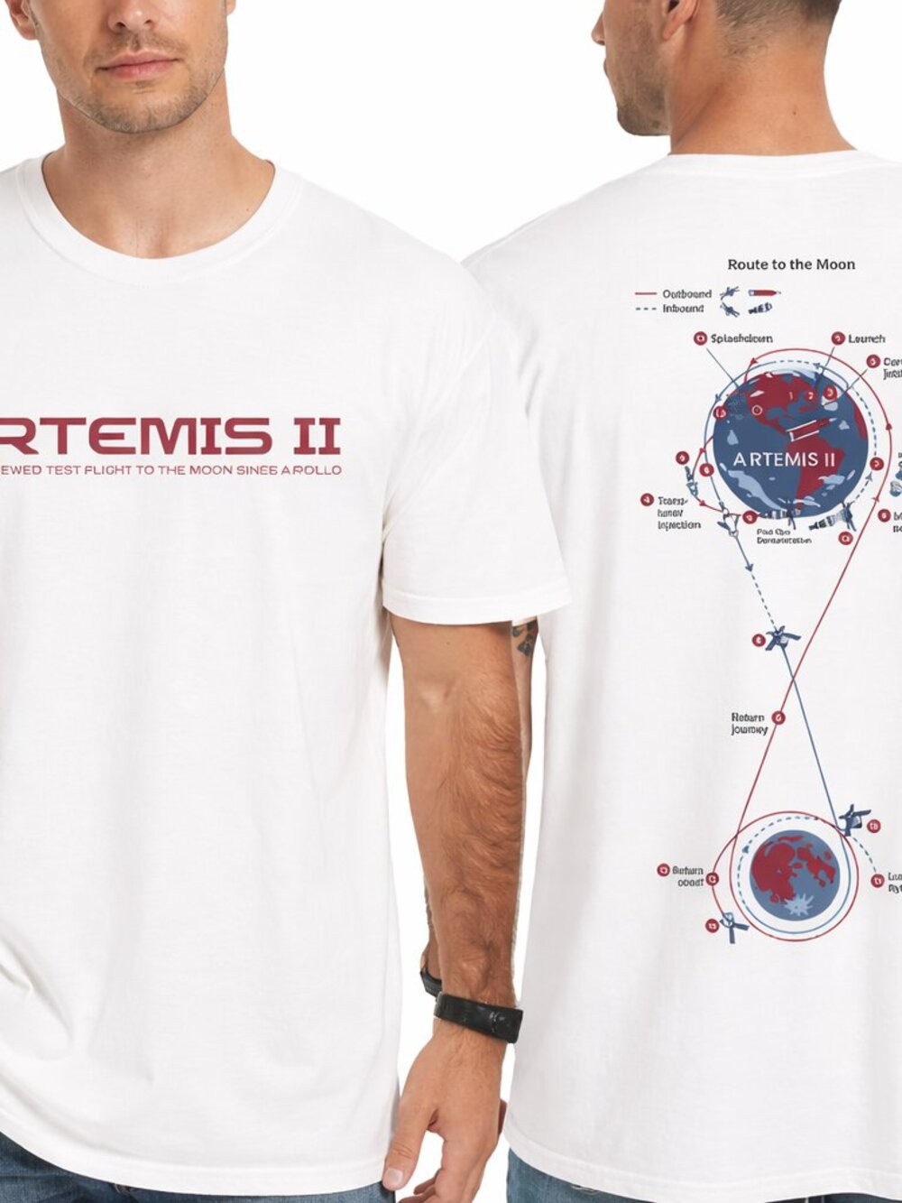Artemis II Mission T-shirt, Moon Mission Map Shirt, Back to the Moon T-Shirt,261